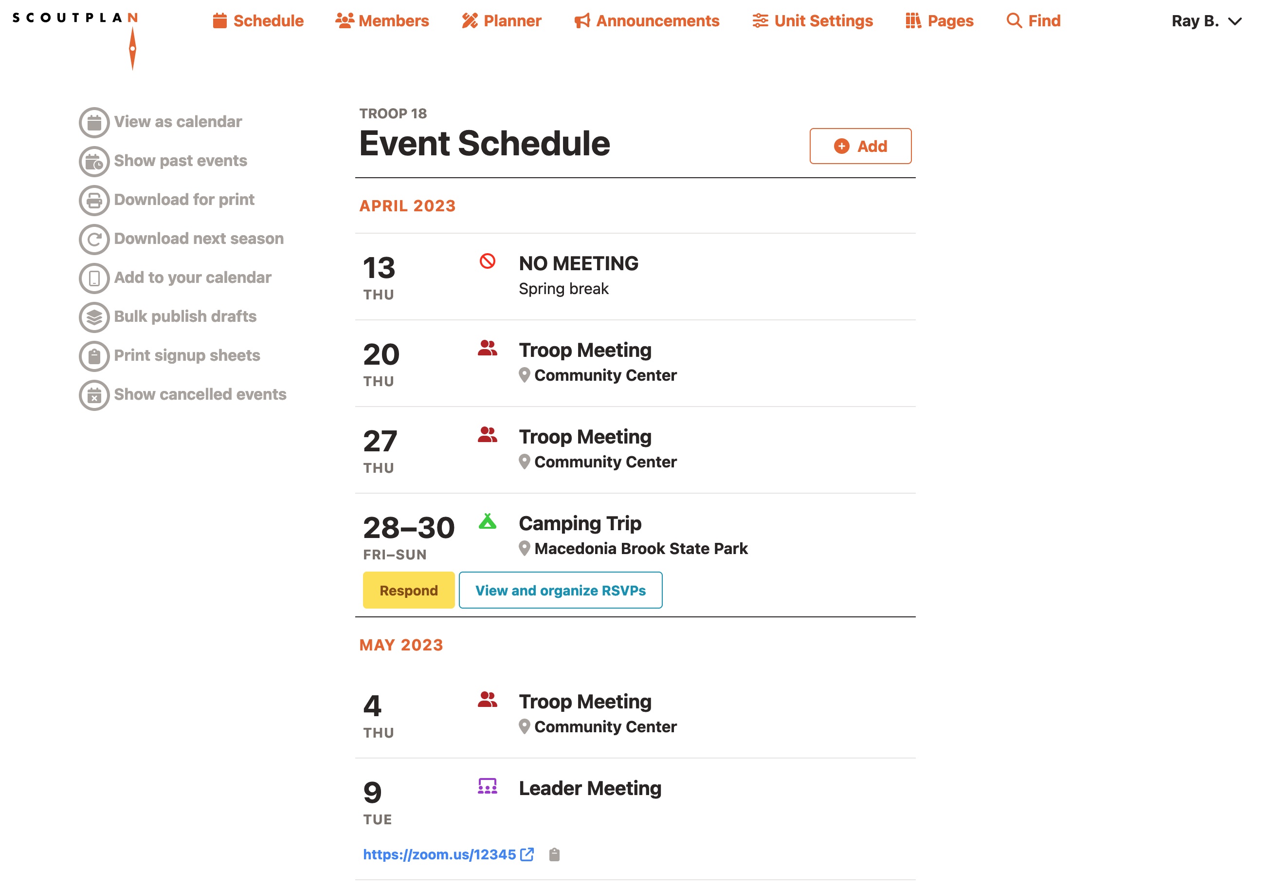 Scoutplan: Event & Communication Management For Scout Units/title